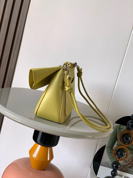 Loewe Ola Handbag Medium 26cm in Olive Green Silver Calfskin 274226