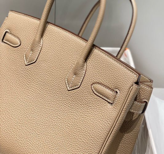 HM BIRKIN 30CM BROWN TOGO LEATHER SILVER HARDWARE