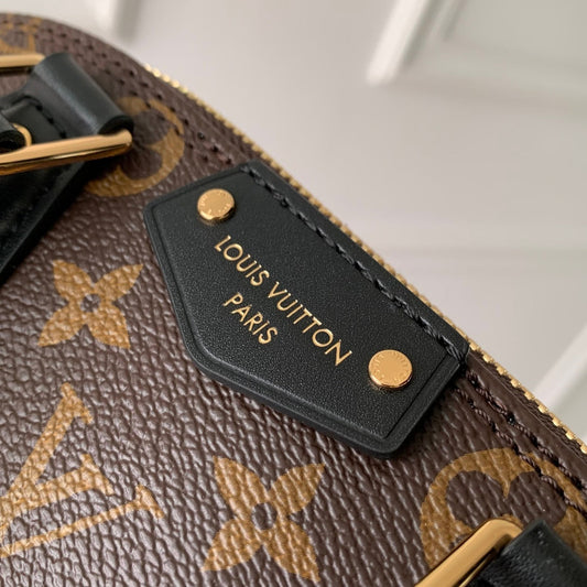 LV 2025 Alma BB cm Bag Brown Canvas Leather 347367