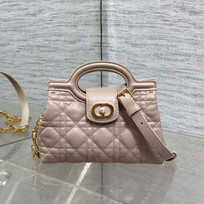 CD Jolie Top Handle Mini Chain Bag 19cm Beige Cowhide