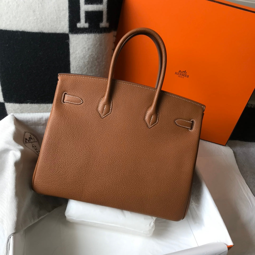 HM BIRKIN 35CM BAG BROWN TOGO GOLD HARDWARE