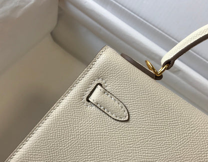 hm kelly 32cm white epsom leather gold hardware
