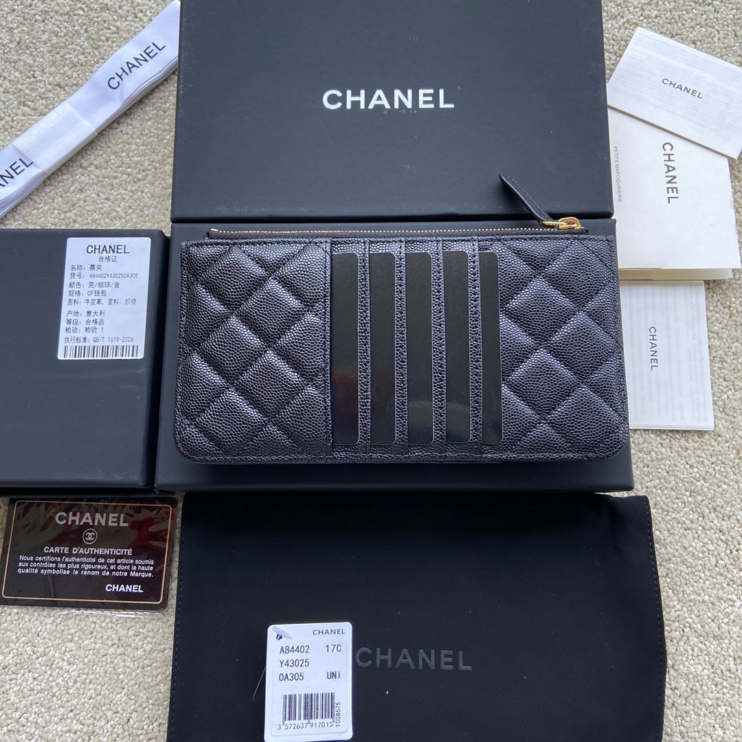 CC Classic Phone Pouch Black Caviar GHW 229654