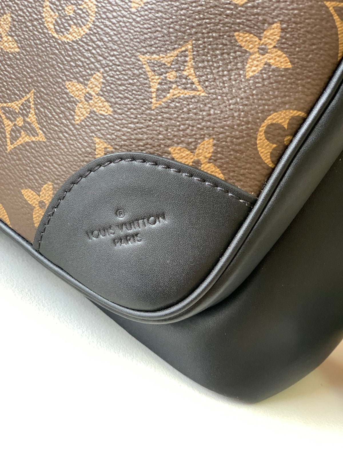 DEAN BACKPACK 42 IN BLACK AND BROWN MONOGRAM CANVAS