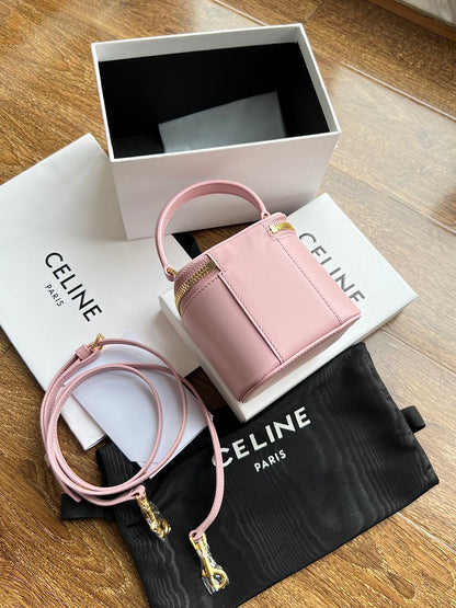 COSMETIC CASE 9 SMOOTH CALFSKIN PINK PASTEL BAG
