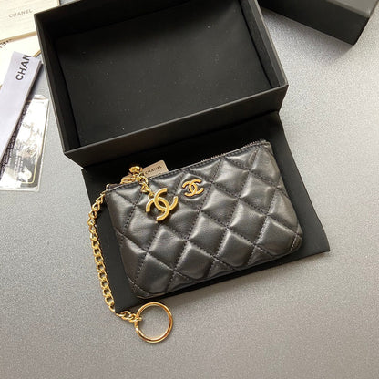 CC A50168 Keyring Cardholder Black Sheepskin GHW 229705