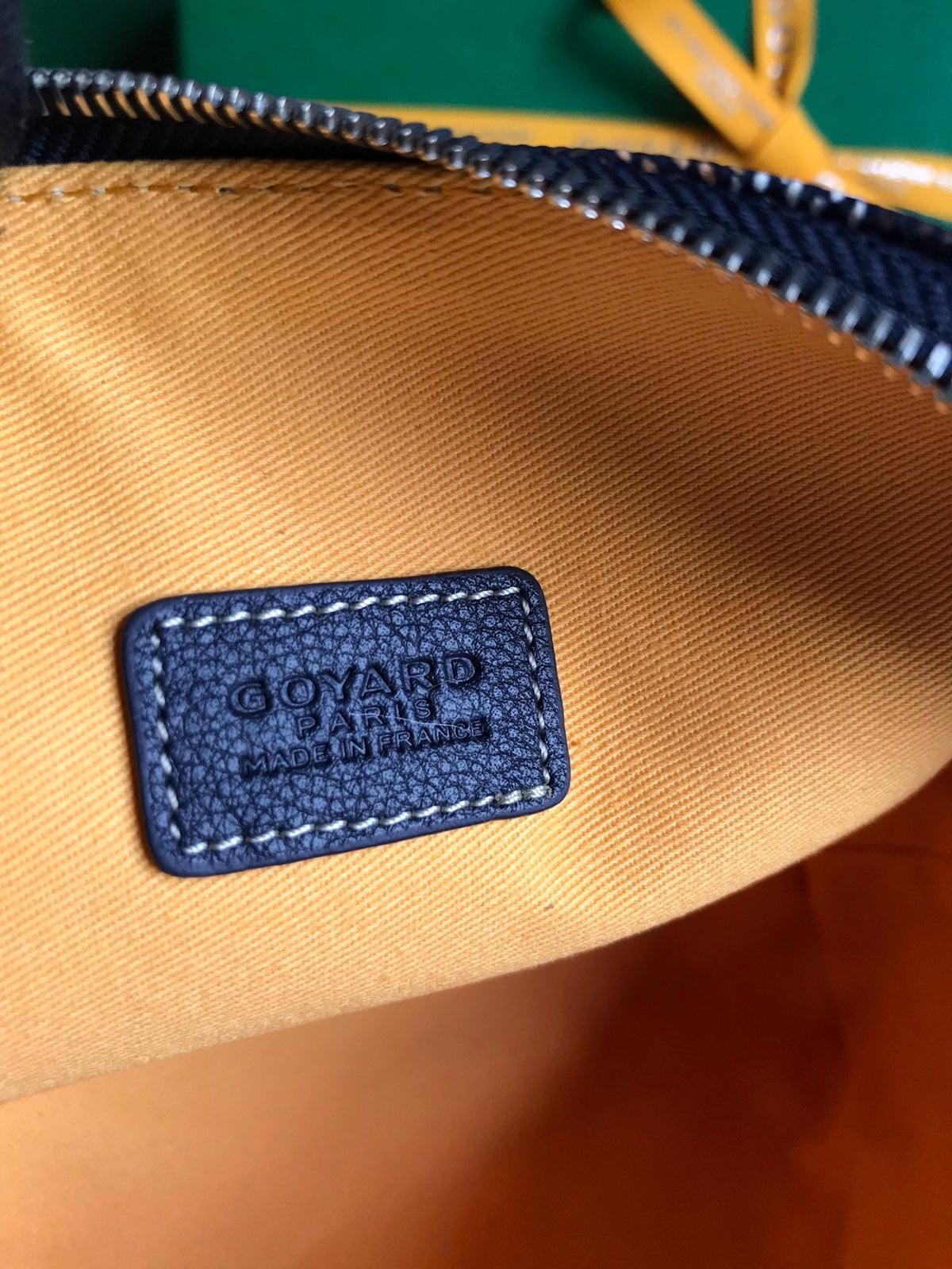 VEND_ME COSMETIC POUCH 17 IN NAVY BLUE GOYARDINE CANVAS AND CALFSKIN TRIM