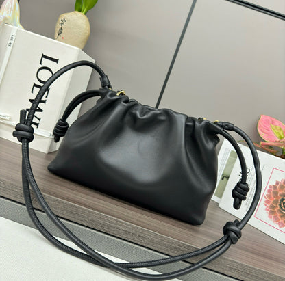 Loew Medium Flamenco Bag 30cm Black Lambskin