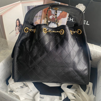 25C Hobo Bag 31cm Black Calfskin