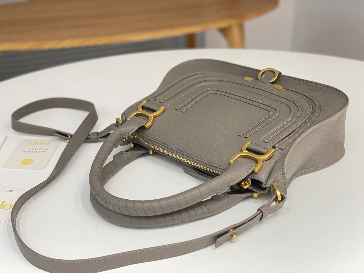 Marcie Bag In Grained Leather Cashmere Grey