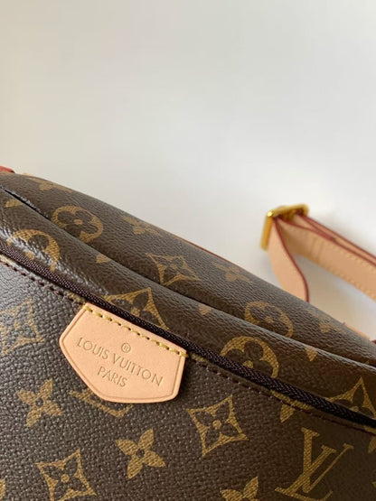 Louis Vuitton Monogram Bumbag Brown Beige Leather Canvas