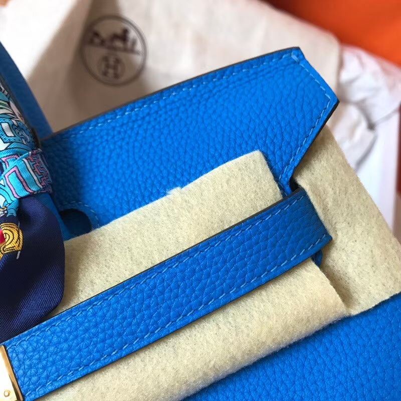 Hermes 2025 Birkin Bag 30cm Blue Leather