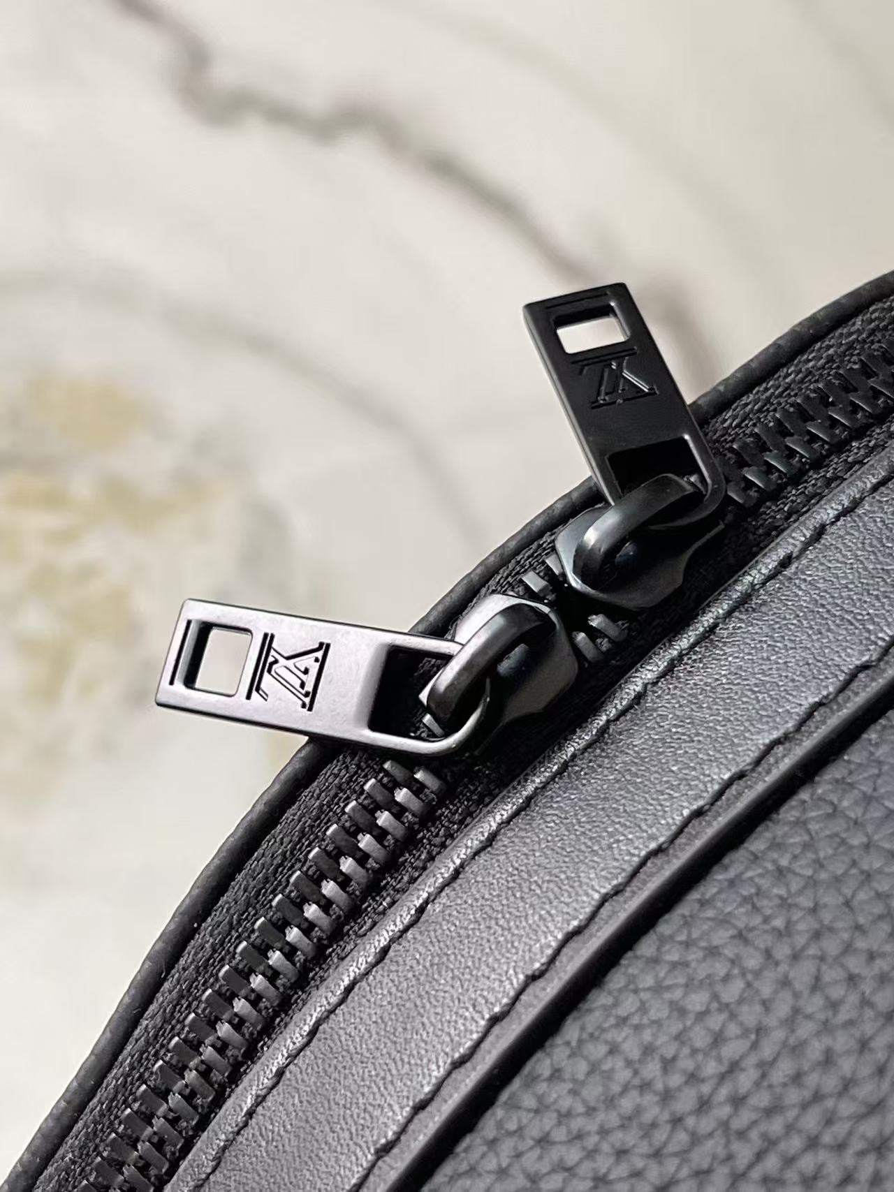 LV M22503 Takeoff Backpack Black Aerogram Cowhide