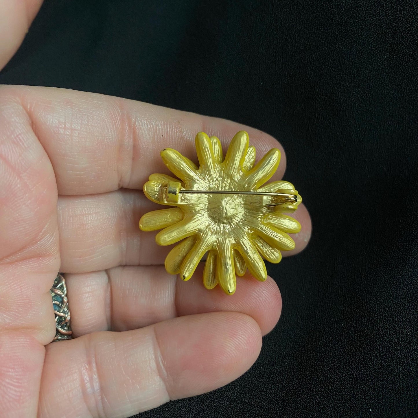 Yellow Flower Eye Brooch: Whimsical Spring Jewelry Accessory