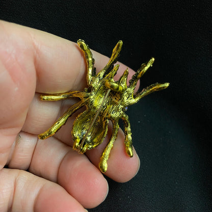 Deep Purple Bejeweled Spider Eye Brooch, Surreal Rhinestone Pin Jewelry