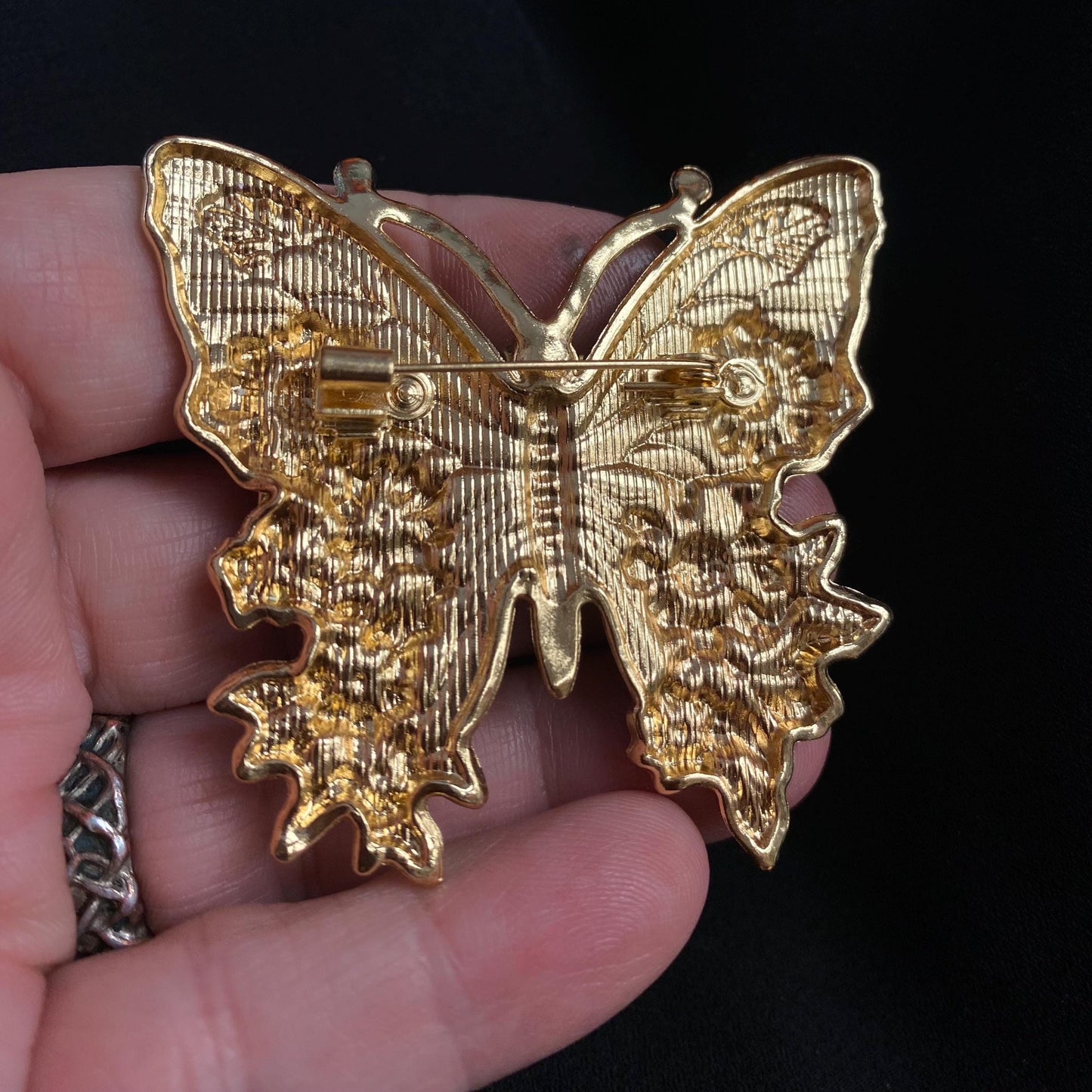 Floral Eye Butterfly Brooch, Dimensional Enamel Pin, Gothic Victorian Jewelry