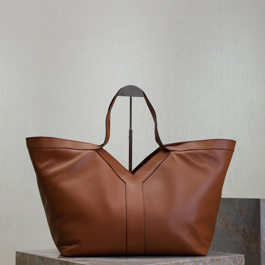 Y Tote Bag Brown Cowhide