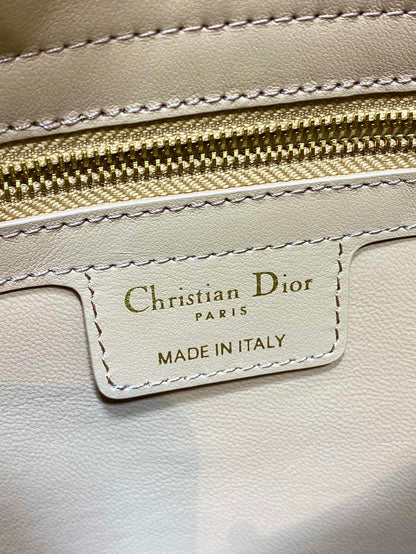 Dior 2025 Bow Bag 28cm Beige Leather 272513