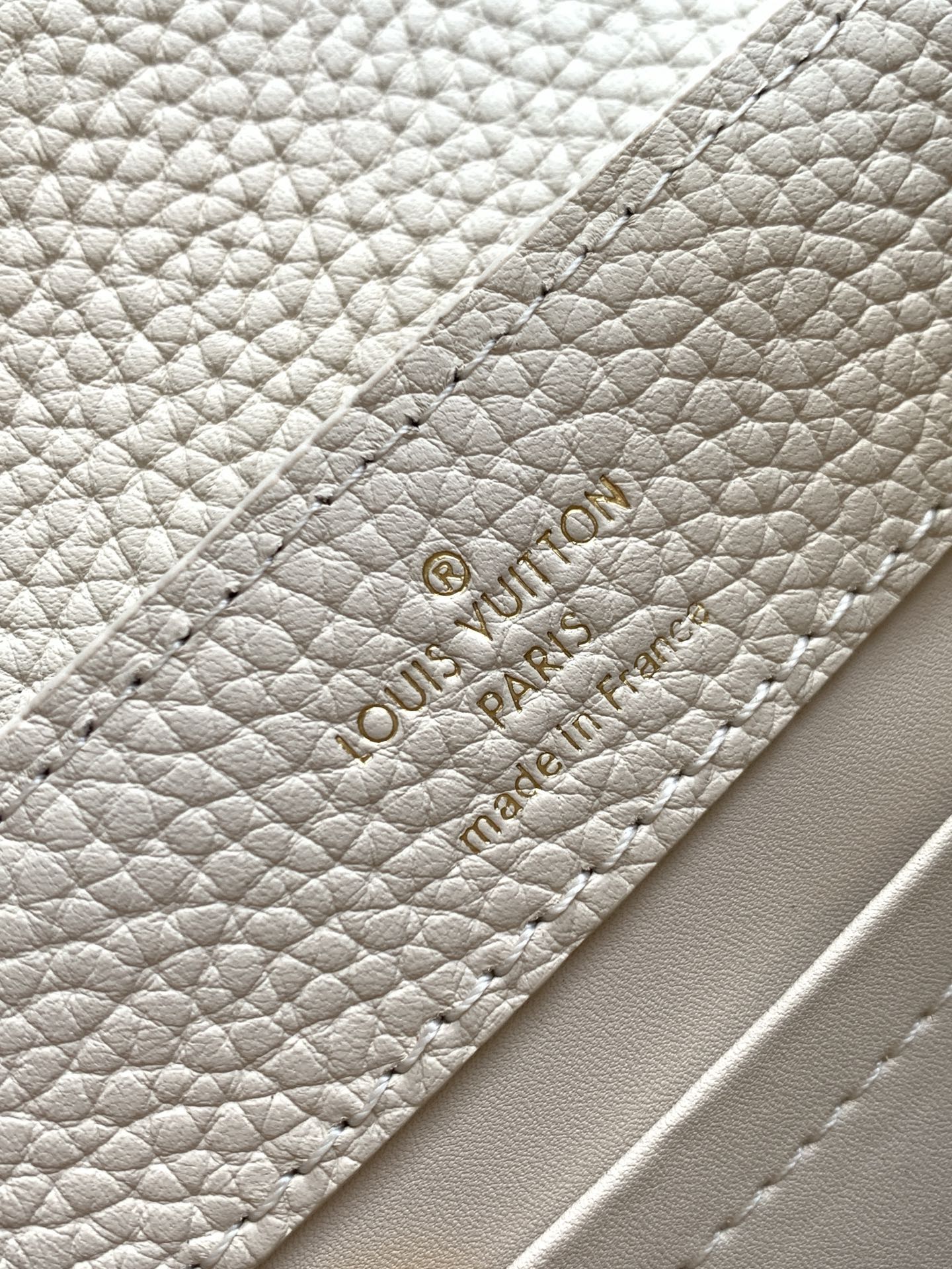 LV Capucine Mini Bag 21cm Vanilla Cotton Canvas Embroidered Pattern GHW