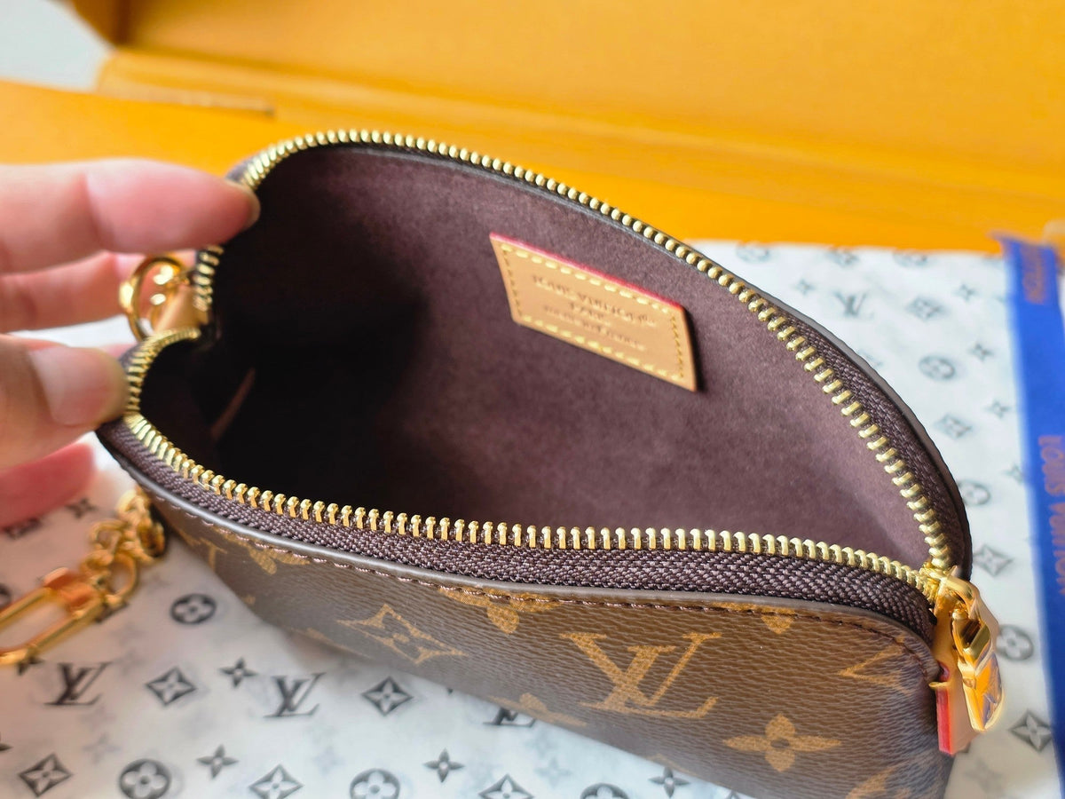 LV M25694 Cosmetic Lipstick Pouch Brown Monogram Canvas & Cowhide GHW