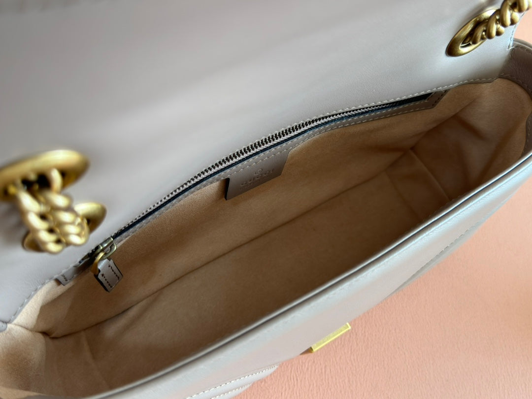GG MARMONT MATELASS_ LARGE 26 BAG BEIGE CALFSKIN