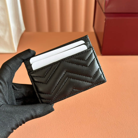 Gucci Marmont Card Wallet Black Calfskin 254958