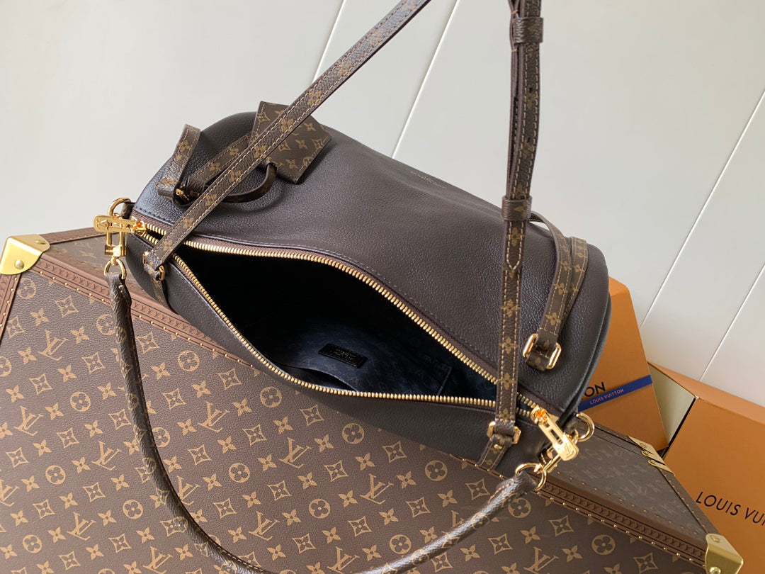 LV M26359 Express MM Handbag 36cm Brown Cowhide GHW