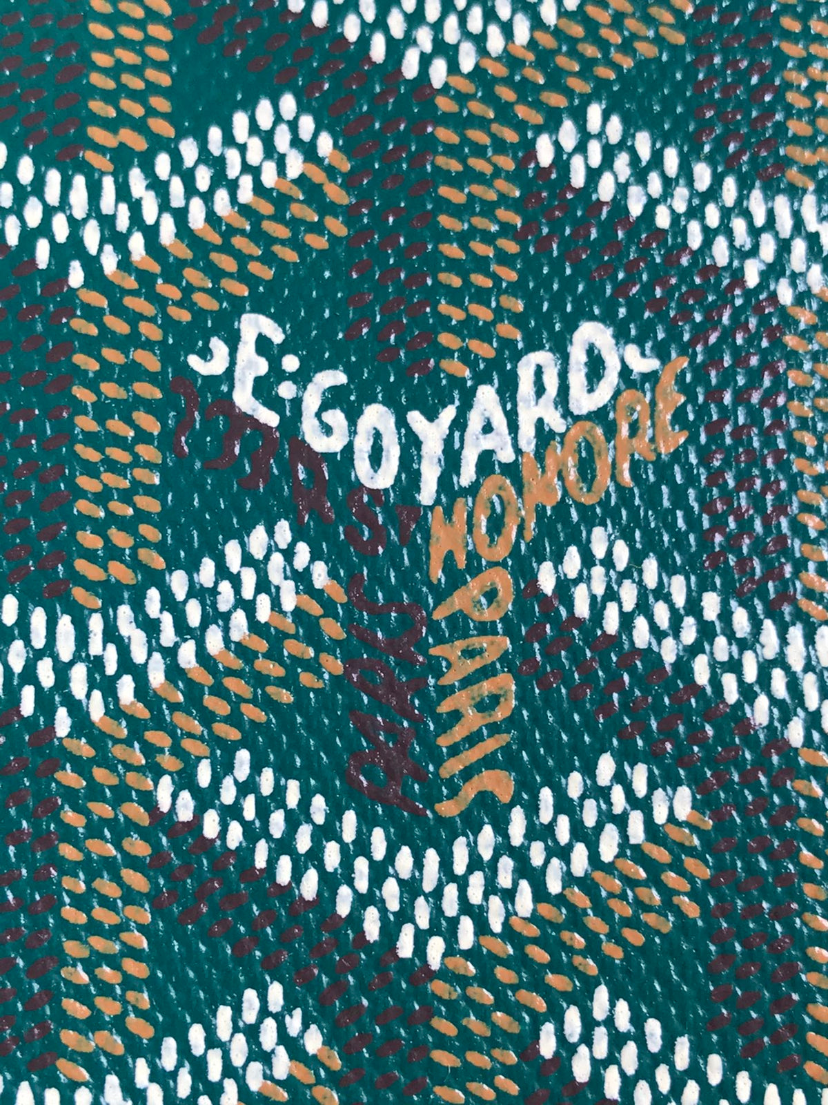 Goyard Grenelle Passport Cover 10cm Green Canvas & Cafskin