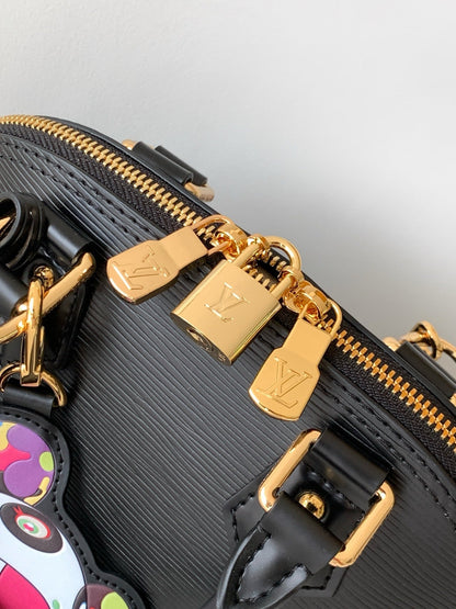 LV x TM Alma BB M13670 Handbag 23.5cm Black Epi Grained Cowhide
