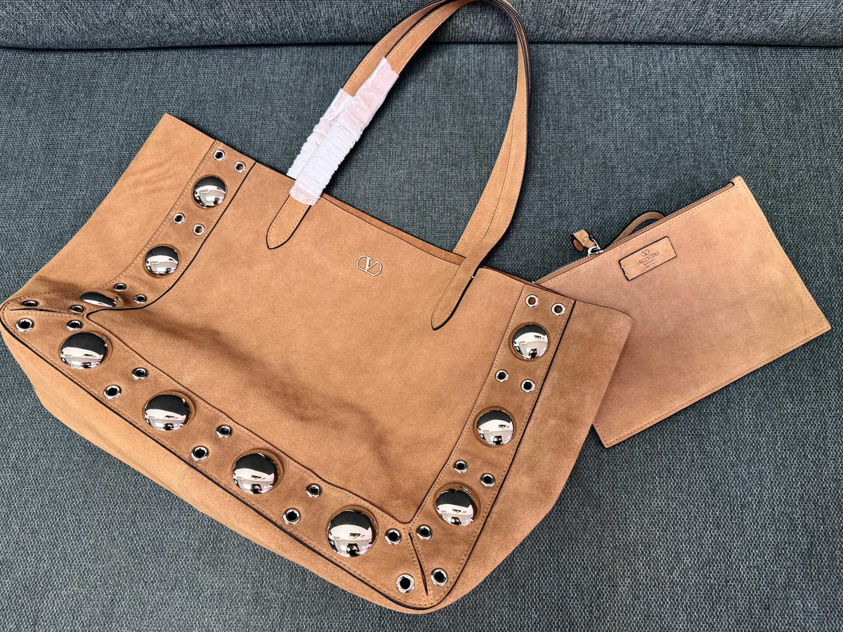Valentino Garavani tote brown suede 555248