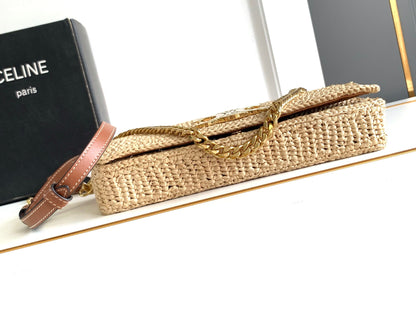 celin multipochette 23 beige raffia trimmings calfskin