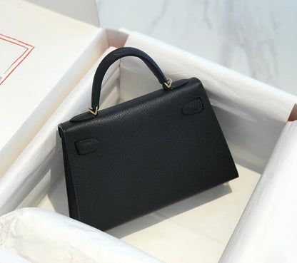 HM KELLY MINI 20 BLACK EPSOM GOLD HARDWARE