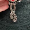 Limited Silver Tone Phoenix Eyeball Art Necklace with a Blood Red Eye and Hinged Tail!